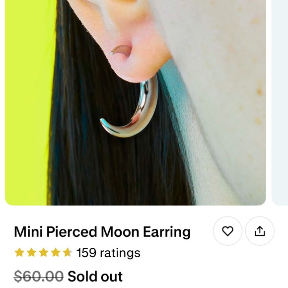 Studio cult Discontinued Gold Crescent Moon earrings NWOT - Picture 2 of 7